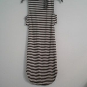 NWT black and white stripped dress with open sides